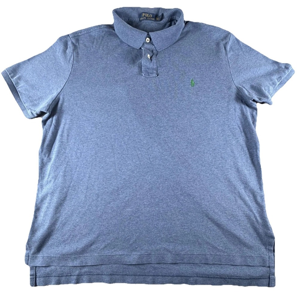 Polo Ralph Lauren Polo Shirt Mens 2XL Blue Knit Pony Logo Short Sleeve Casual
